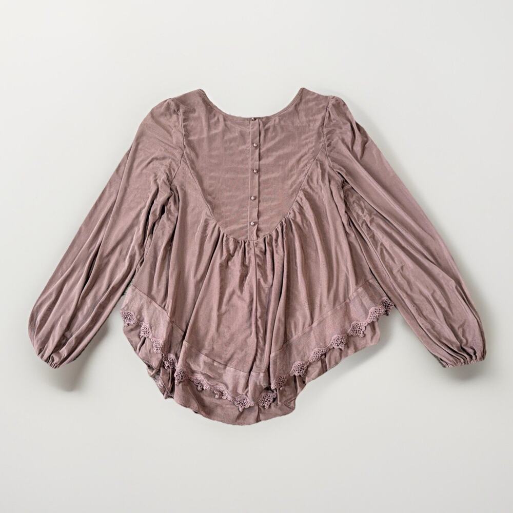 Buckle Gimmicks Sz S Boho Fairy Grunge Lace Tunic Blouse Romantic Crochet Top - Picture 3 of 12